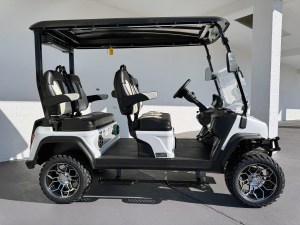 White Evolution D5 Maverick Forward Facing Golf Cart 02